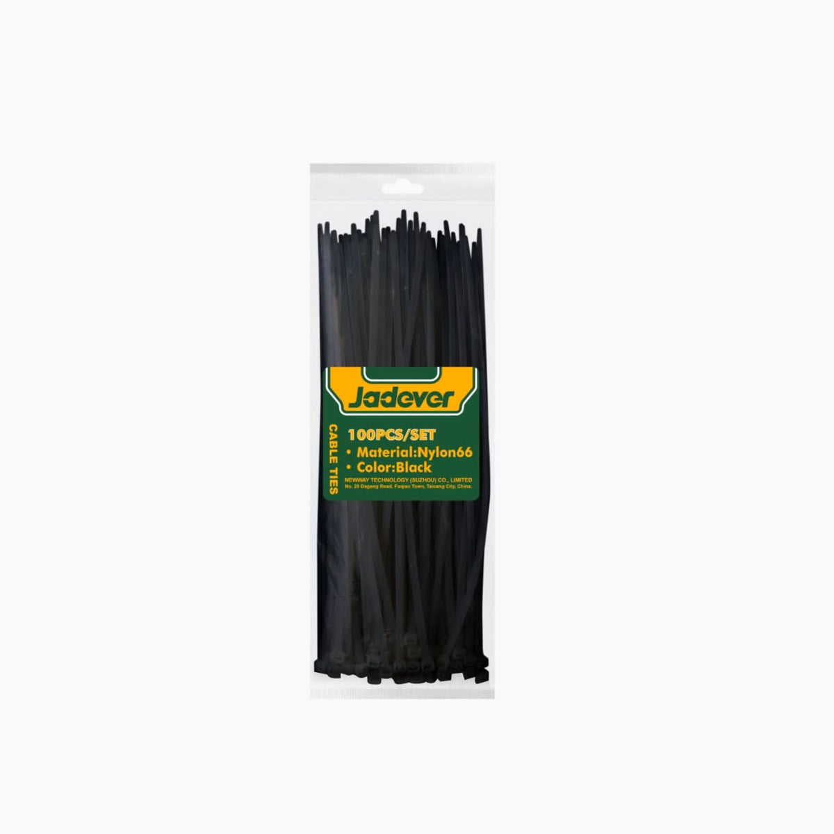 Jadever black cable ties, 150x2.5mm