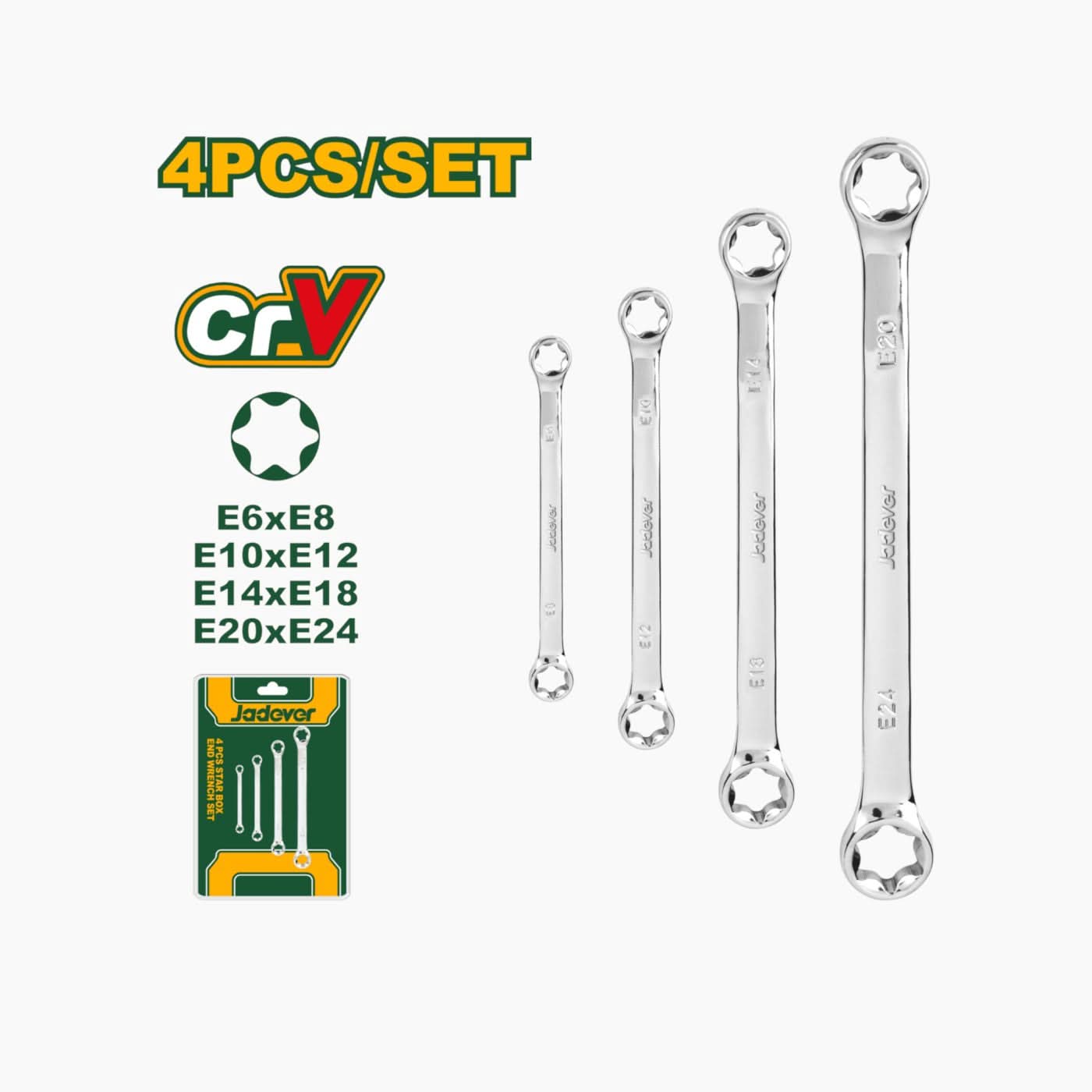 Jadever 4 Piece Star Ring Wrench Set Jadever 4 Piece Star Ring Wrench Set