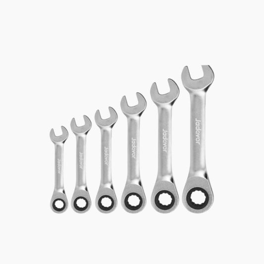 Jadever 6 Piece Short Ratcheting Split Ring Wrench Set 8-17mm