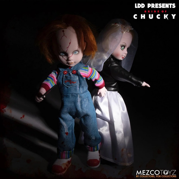 Mezco Toyz Living Dead Dolls Bride of Chucky Chucky &amp; Tiffany 2-Pack Figures