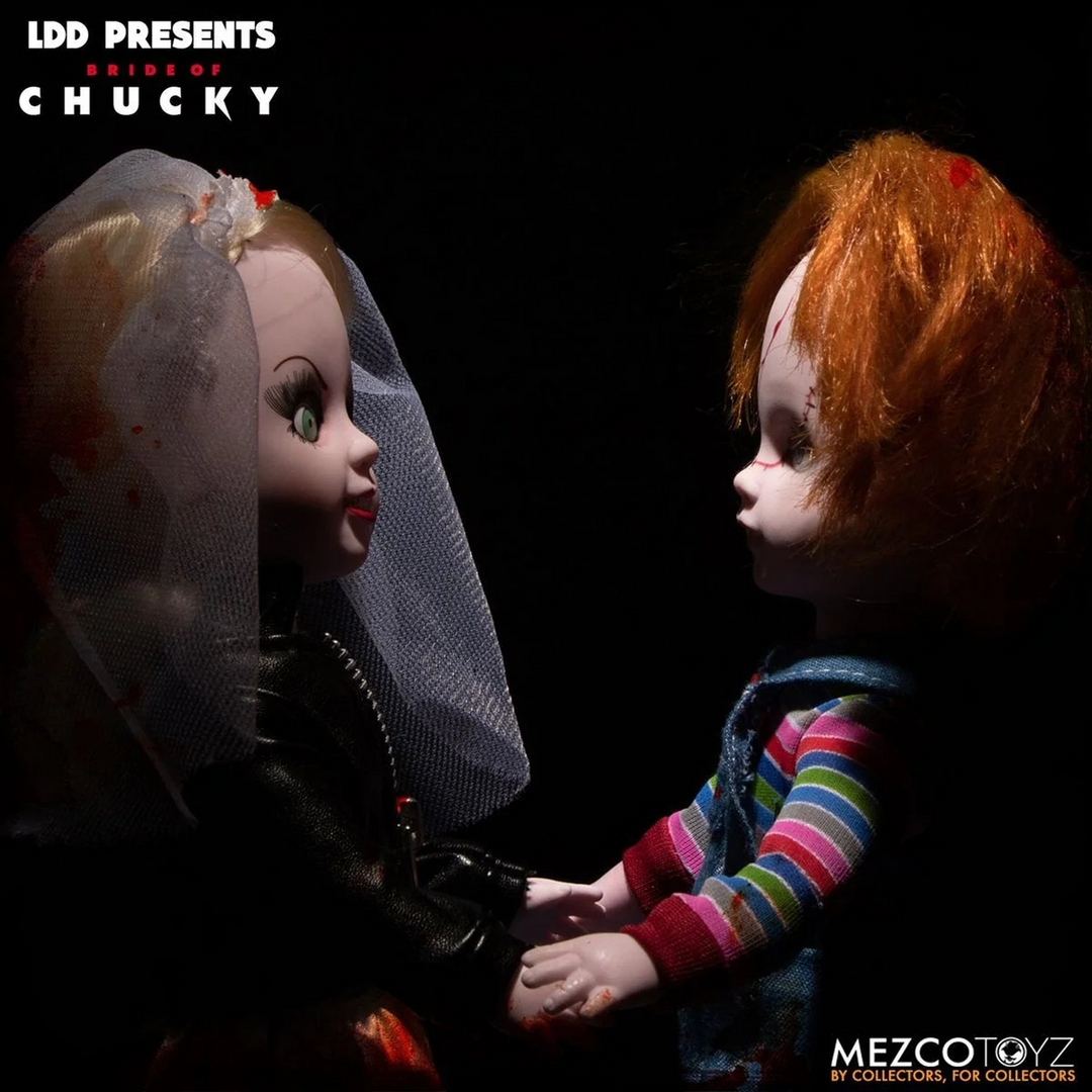 Mezco Toyz Living Dead Dolls Bride of Chucky Chucky &amp; Tiffany 2-Pack Figures