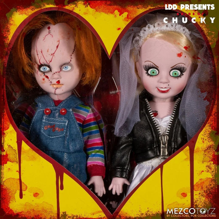 Mezco Toyz Living Dead Dolls Bride of Chucky Chucky &amp; Tiffany 2-Pack Figures