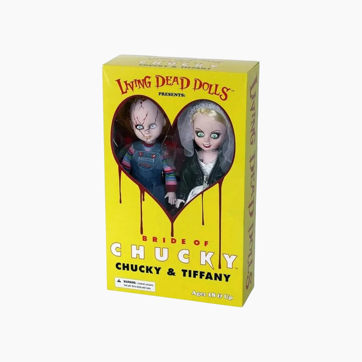 Mezco Toyz Living Dead Dolls Bride of Chucky Chucky &amp; Tiffany 2-Pack Figures
