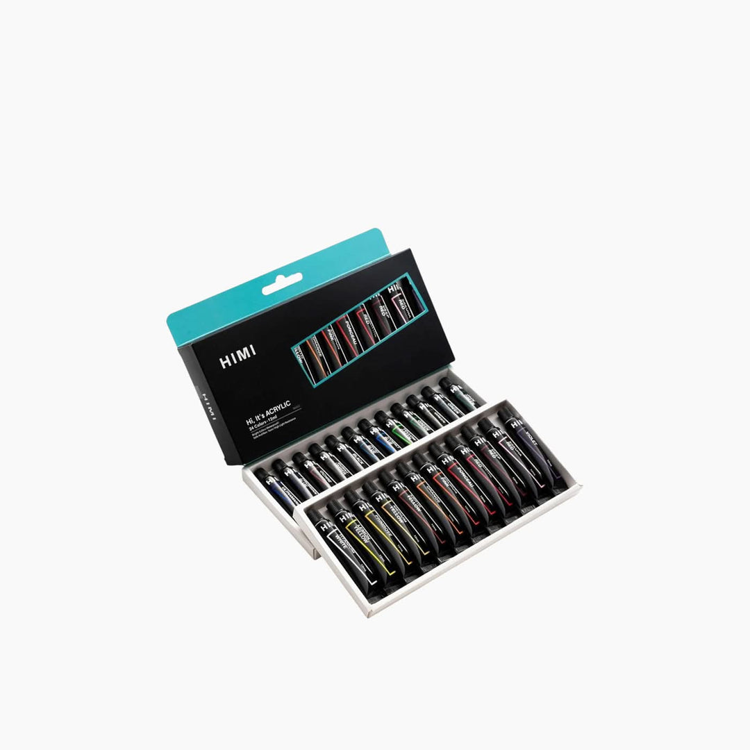 Miya Acrylic Paint Tube Set, 18 assorted shades