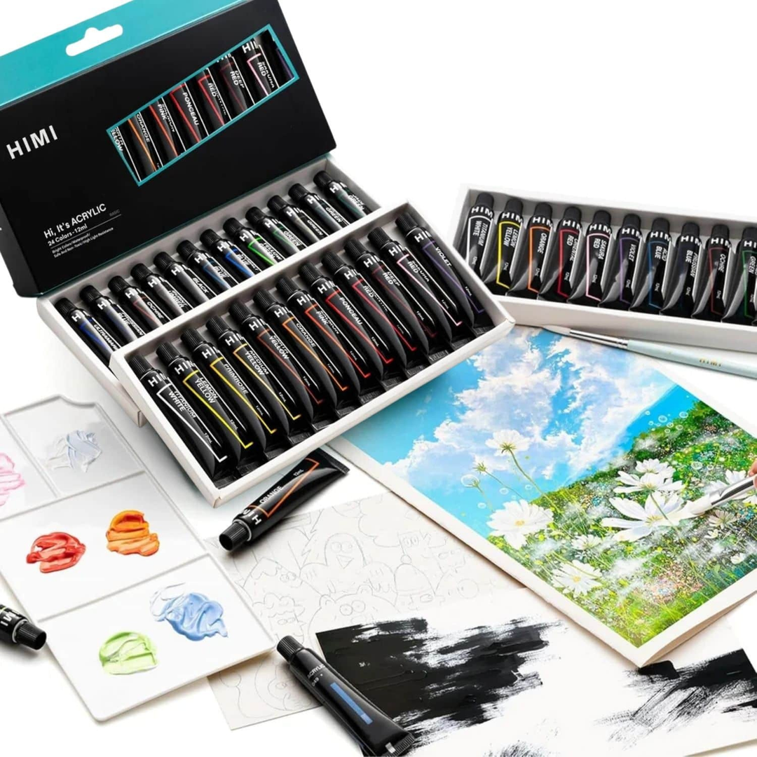 Miya Acrylic Paint Tube Set, 18 assorted shades