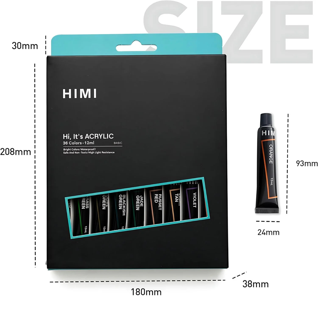 Miya Acrylic Paint Tube Set, 18 assorted shades
