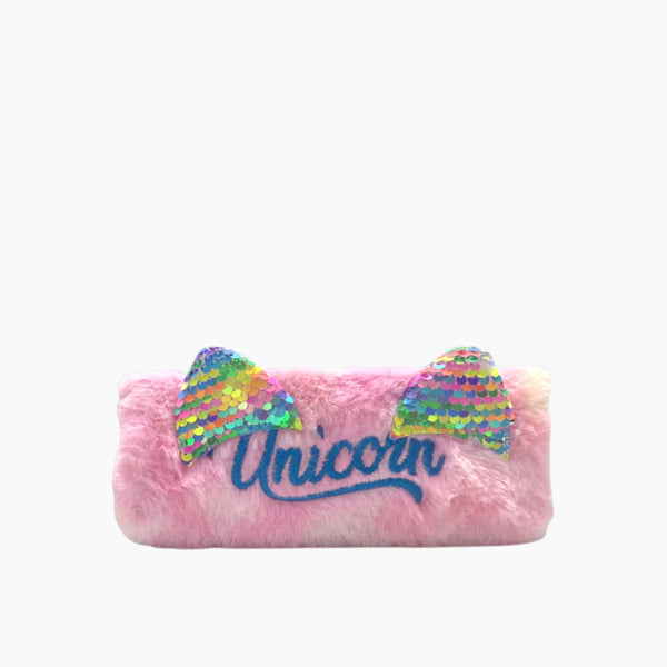 Unicorn Soft Fur Pencil Case