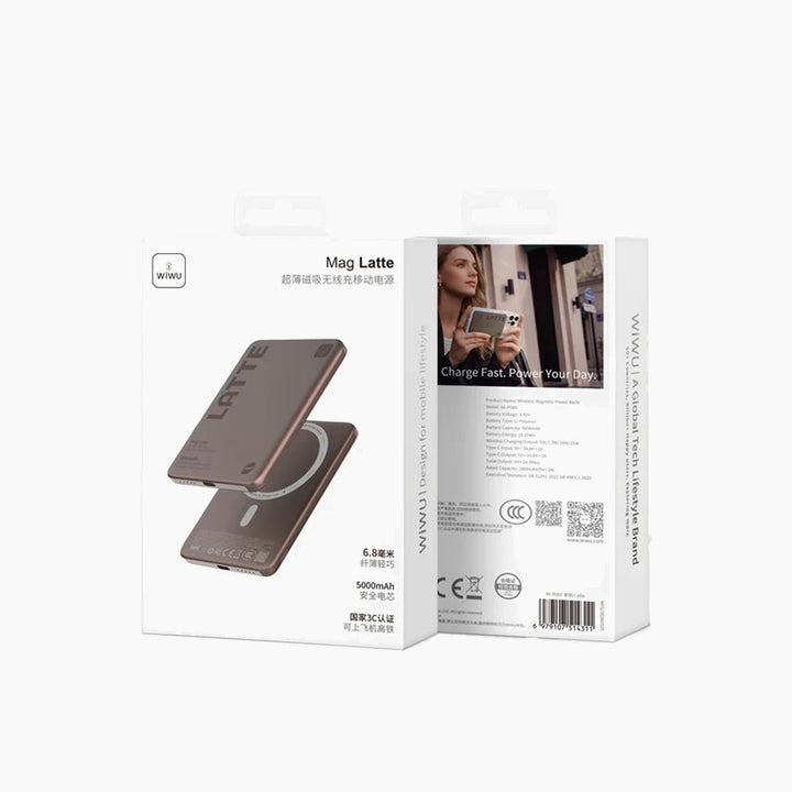 WiWU Mag Latte Ultra-Slim Magnetic Power Bank 5000mAh Wi-P085
