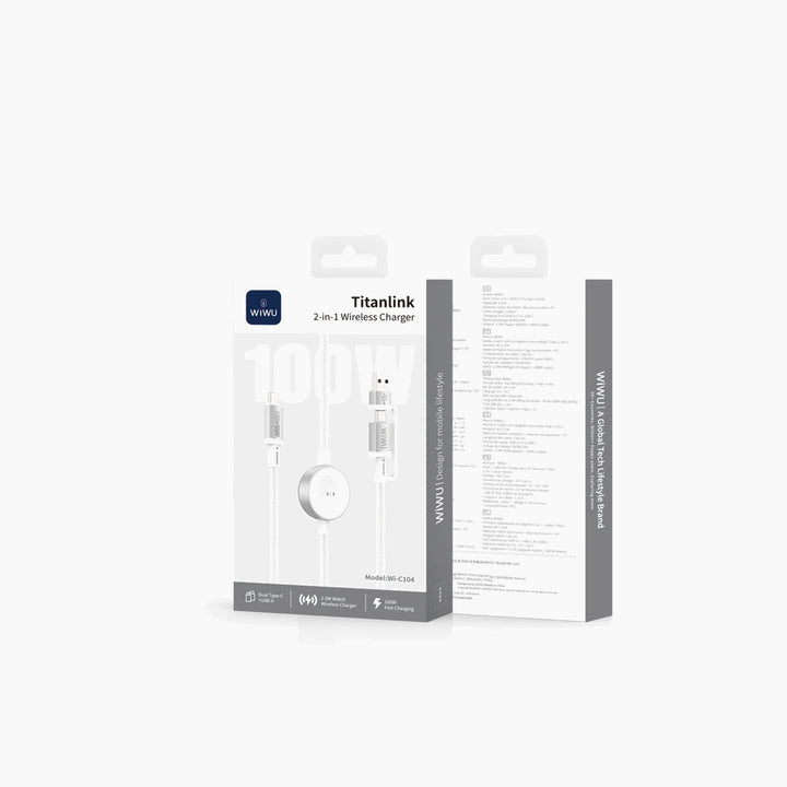 WiWU 100W Tianlink 2-in-1 Wireless Charger Wi-C104 (A+C to C)