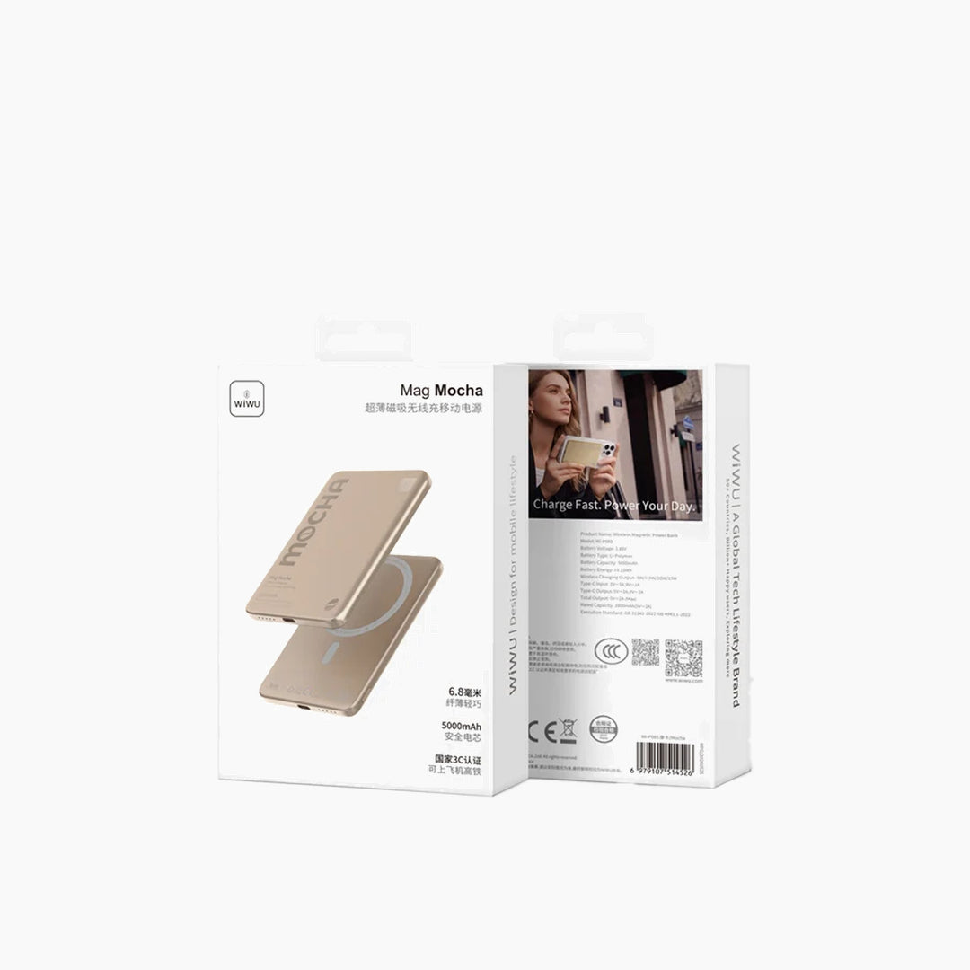 WiWU Mag Latte Ultra-Slim Magnetic Power Bank 5000mAh Wi-P085