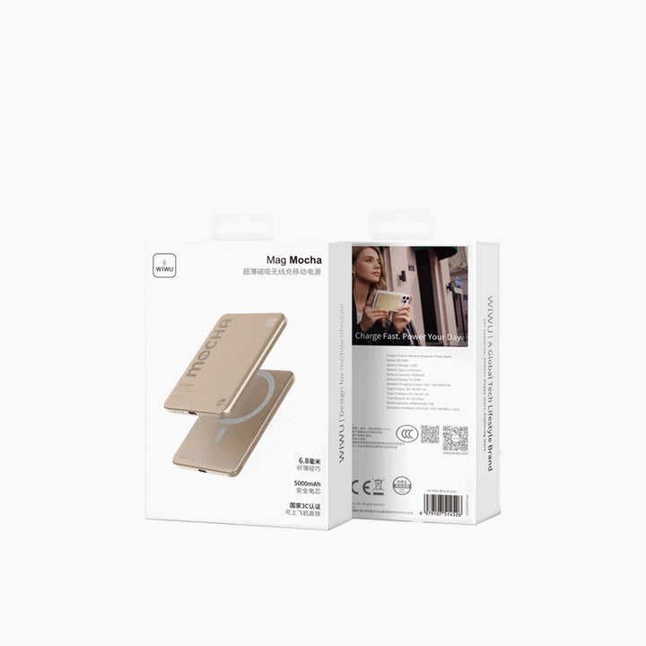 WiWU Mag Latte Ultra-Slim Magnetic Power Bank 5000mAh Wi-P085