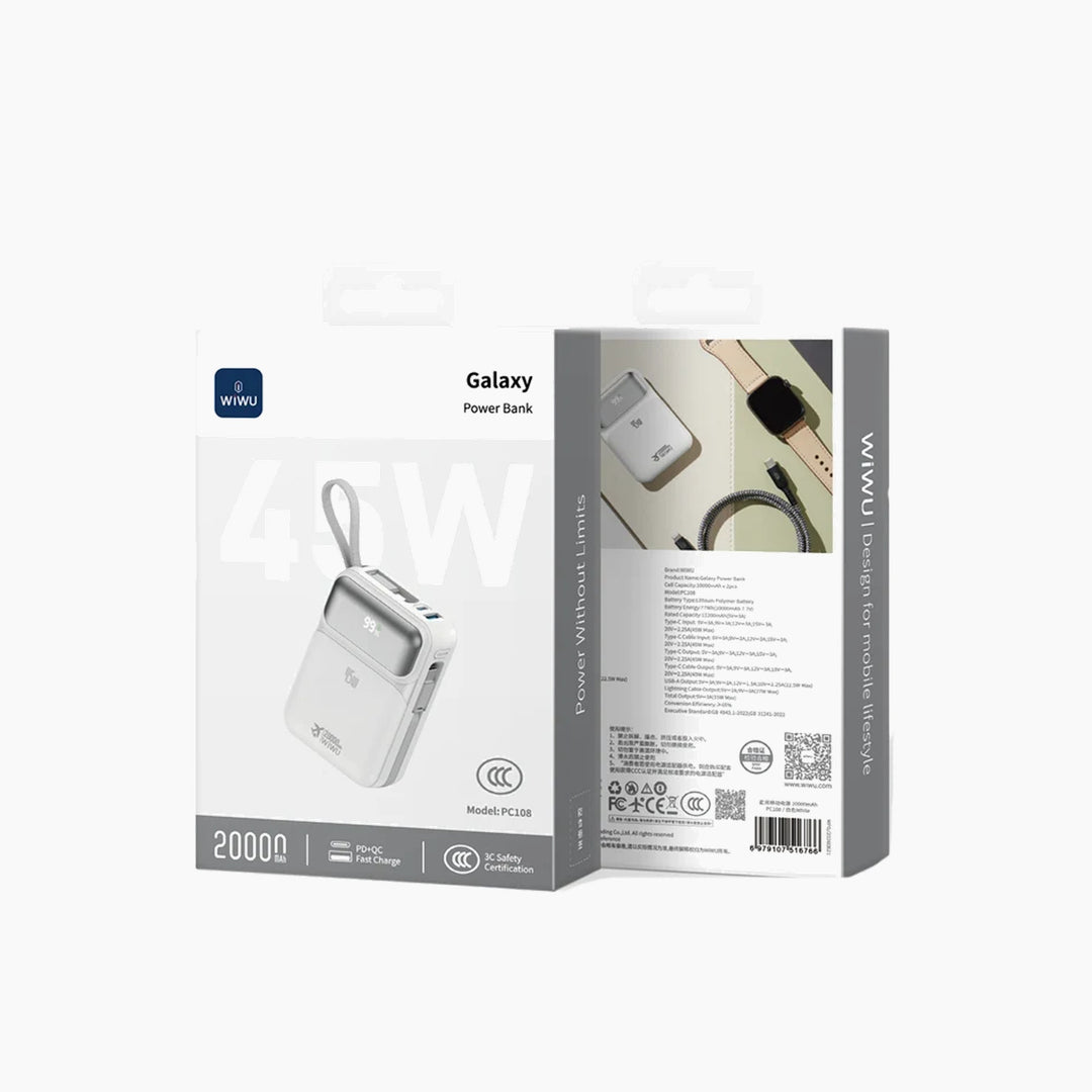 WiWU 45W Galaxy Power Bank 20000mAh PC108