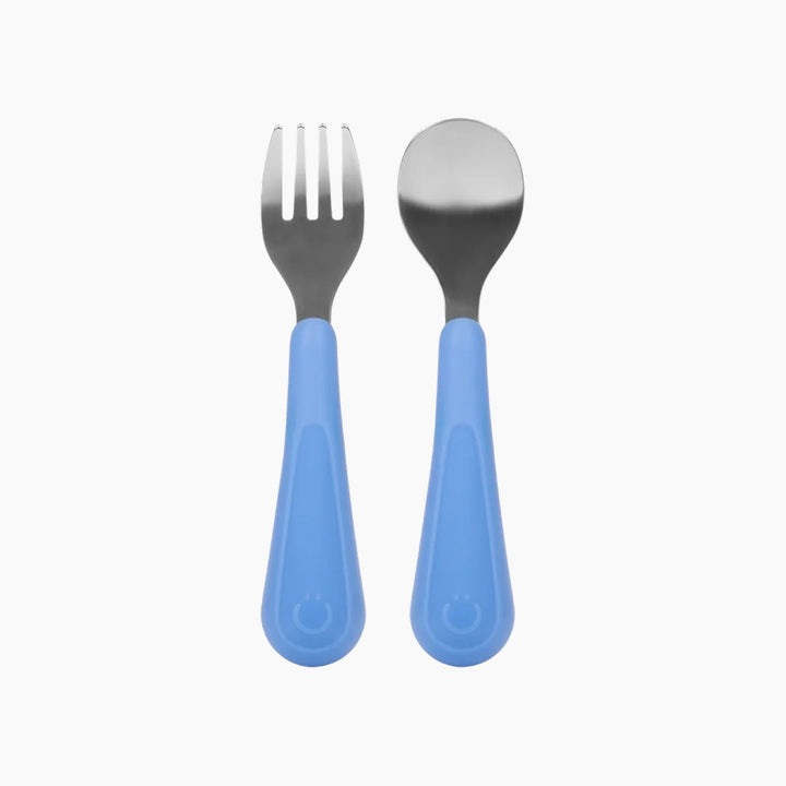 Ubbi Stainless Steel Utensils - 1 Fork + 1 Spoon, Polaris