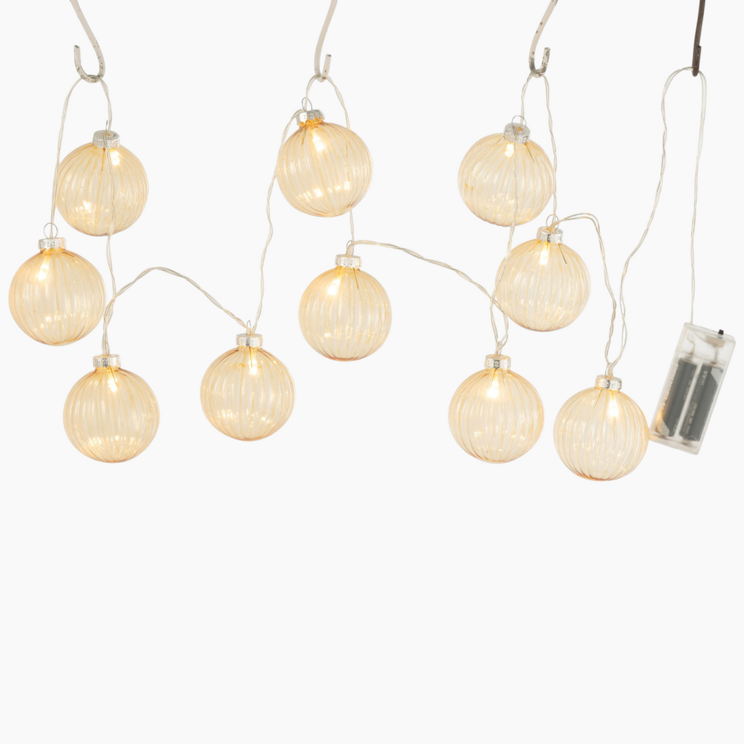 10 Balls LED decorative string lights with glass construction