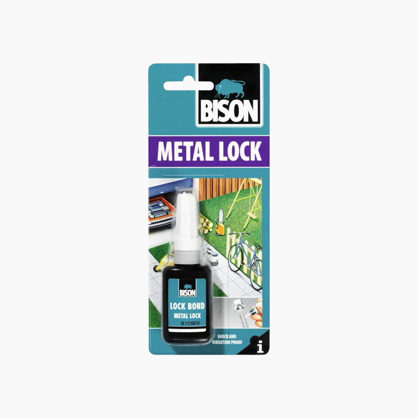 Bison 10 ml metal lock screw fixing adhesive blister