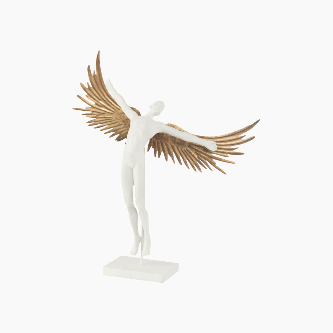 Angel figurine crafted from poly and metal