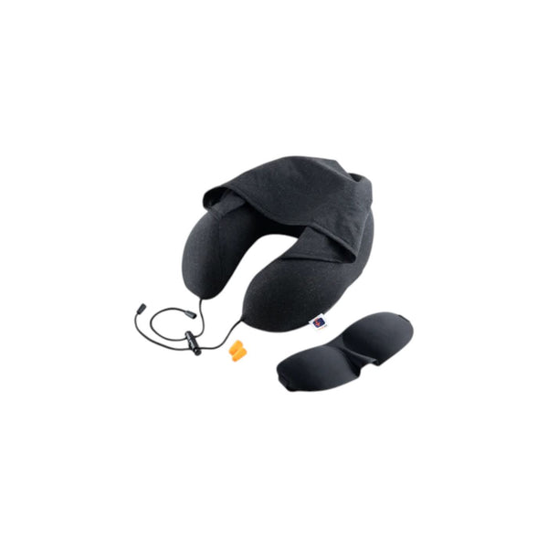 Black Travel Hoodie Pillow