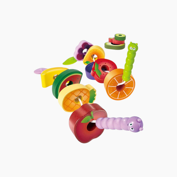 Wooden Caterpillar Fruit Feast Set
