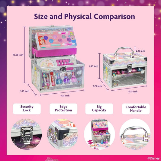 Townley Girl Disney Princess Train Case Beauty Set