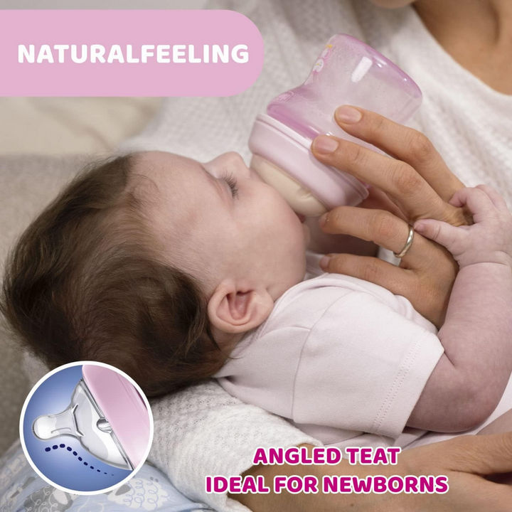 Chicco - Natural feeling 0M+ 150 ml Regular Flow - Pink