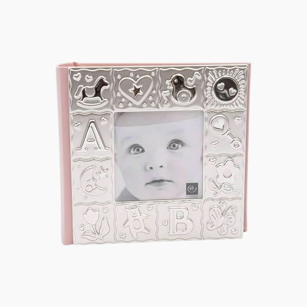 Mascagni Photo Album With Printed Metal Frame Pink