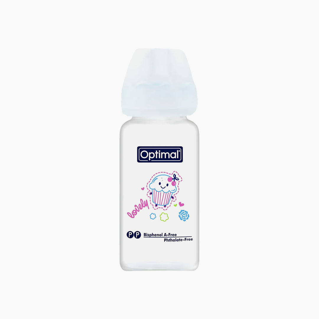 Optimal Glass Feeding Bottle 160ml White