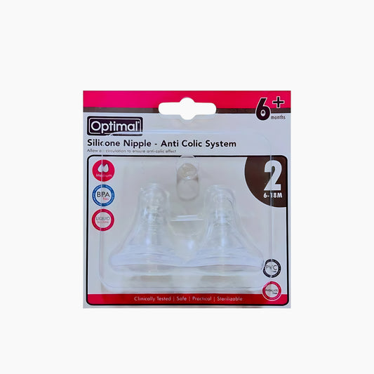 Optimal Silicone Nipple 2PCS Blister Pack