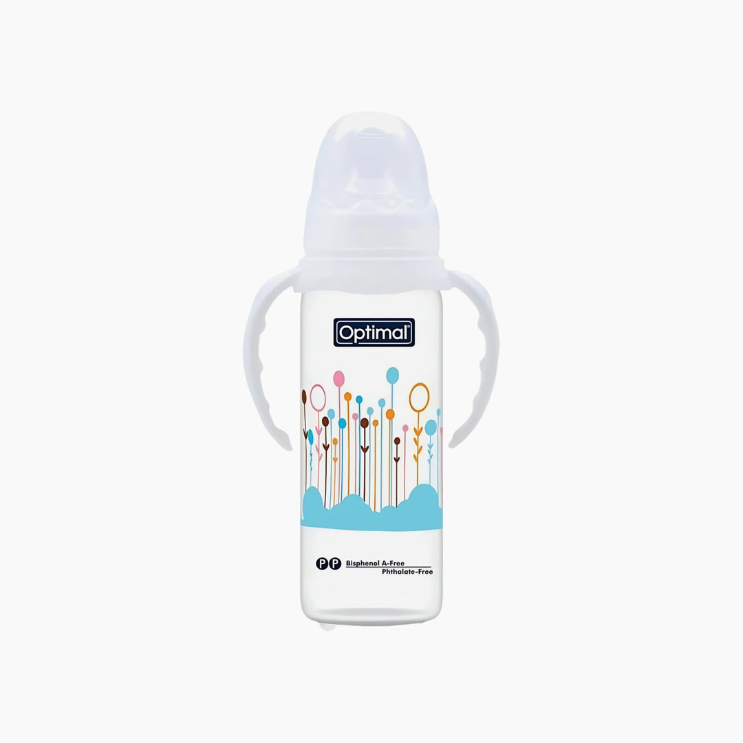 Optimal Narrow Neck Orthodontic Feeding Bottle with Handle 240ml