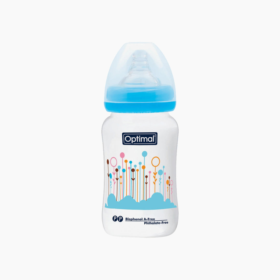 Optimal Wide Neck Feeding Bottle 240ml Assorted