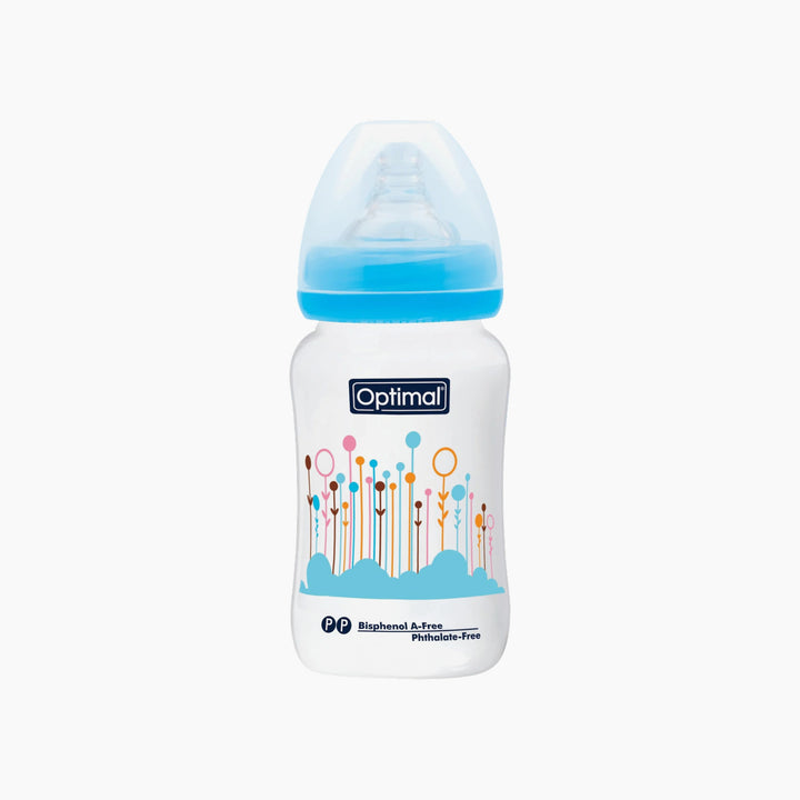 Optimal Wide Neck Feeding Bottle 240ml Assorted