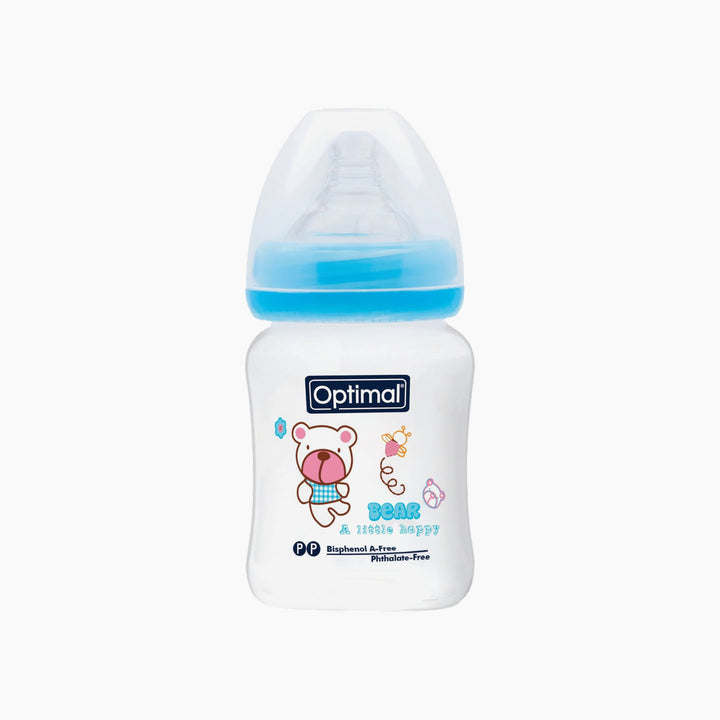 Optimal Wide Neck Feeding Bottle 180ml Assorted