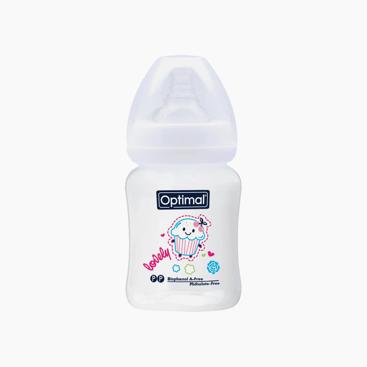 Optimal Wide Neck Feeding Bottle 180ml Assorted