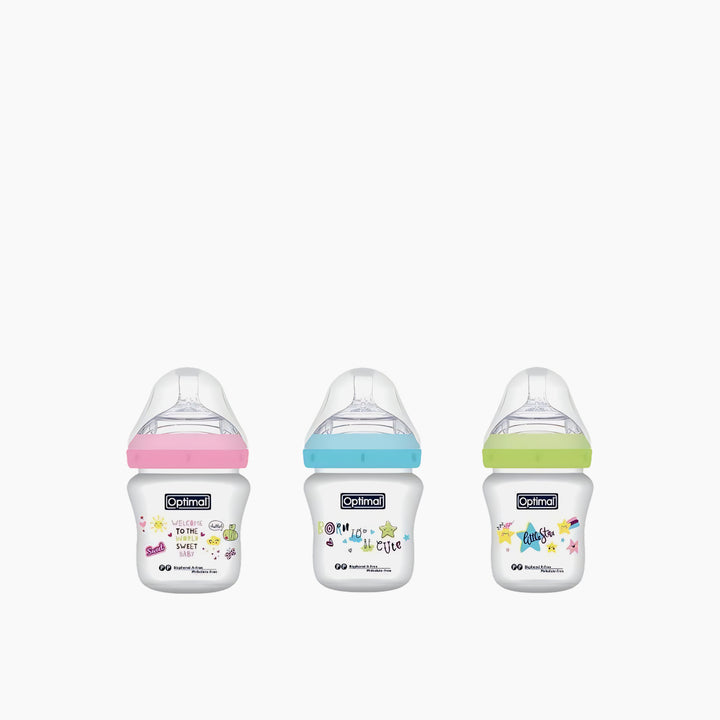 Optimal Mamilla Extra Neck Double Anti-Colic Feeding Bottle 210ml 0M+ Assorted