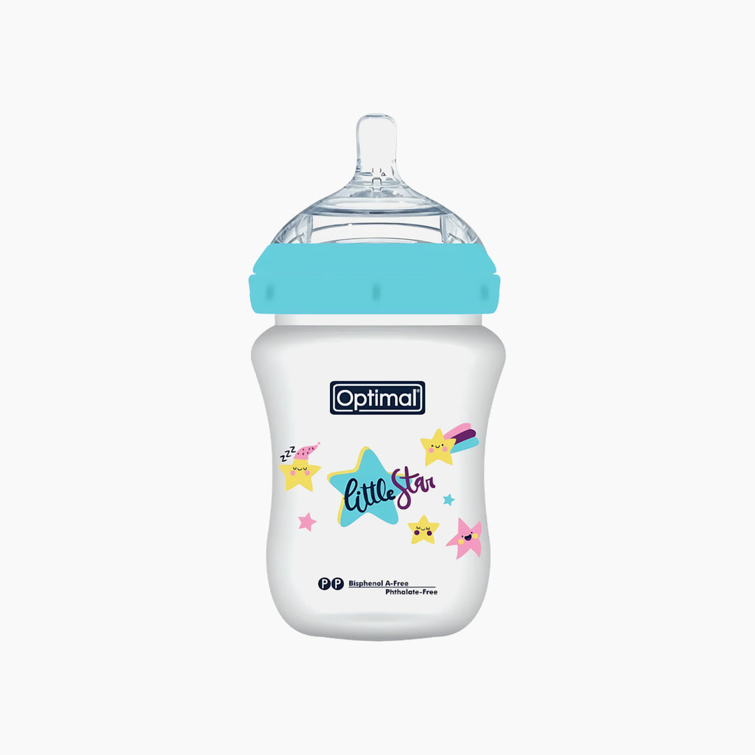 Optimal Mamilla Extra Wide Neck Double Anti-Colic Feeding Bottle 300ml 0M+ Assorted