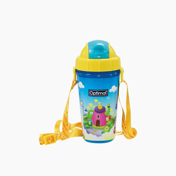 Optimal Silicone Straw Bottle 250ml Assorted