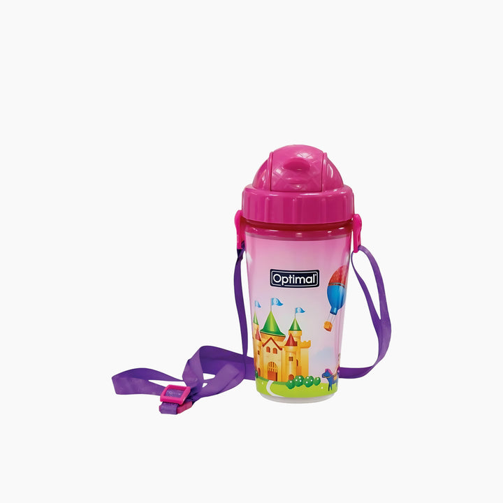 Optimal Silicone Straw Bottle 250ml Assorted