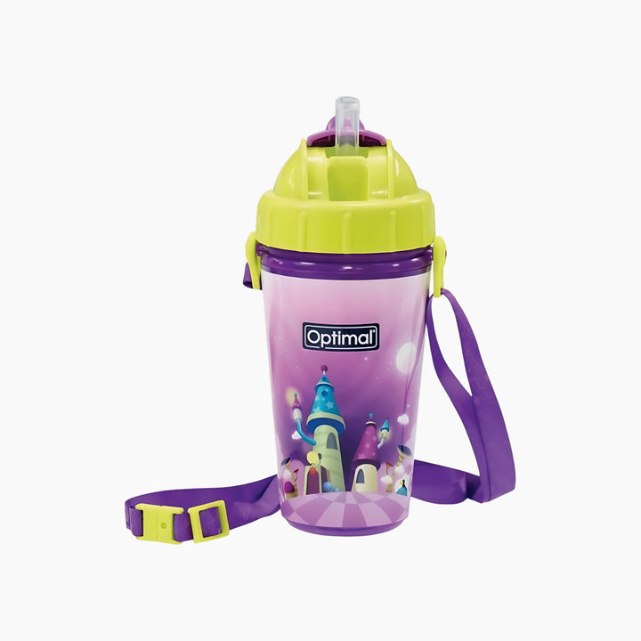 Optimal Silicone Straw Bottle 250ml Assorted