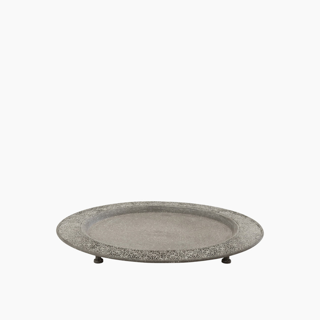 Metal tray on foot