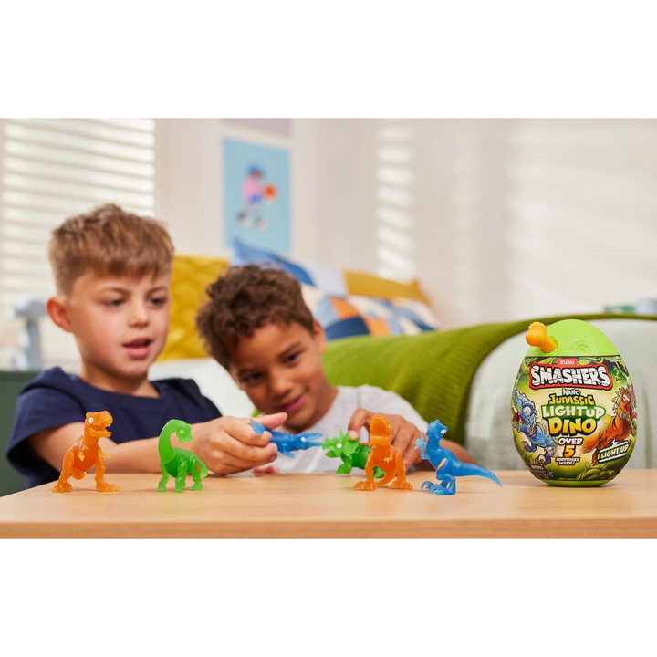 Zuru Smashers Nano Jurassic Light-Up Dino Egg with five surprises and glow-in-the-dark feature