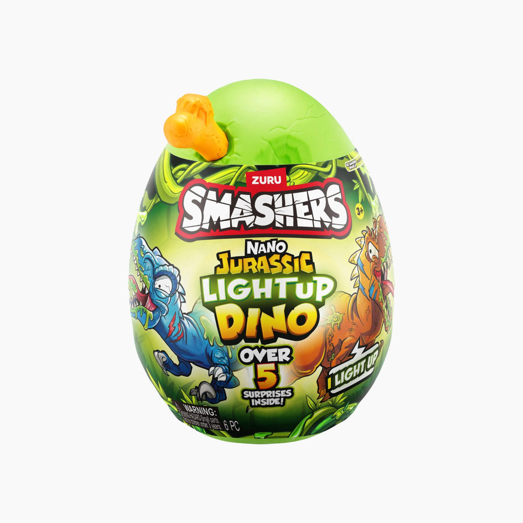 Zuru Smashers Nano Jurassic Light-Up Dino Egg with five surprises and glowing slime