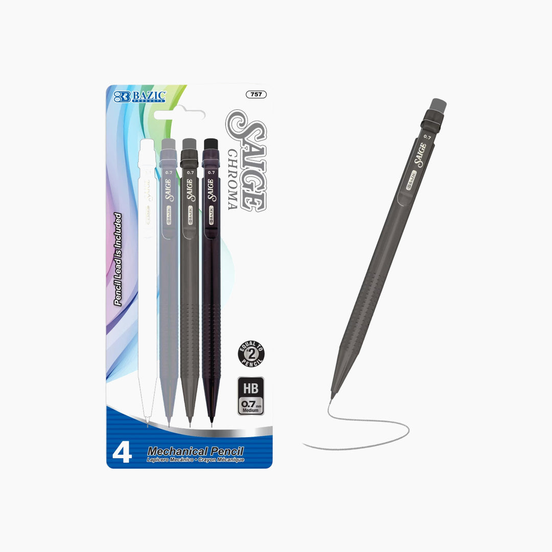 Bazic Saige Chroma 0.7mm Mechanical Pencil 4-Pack