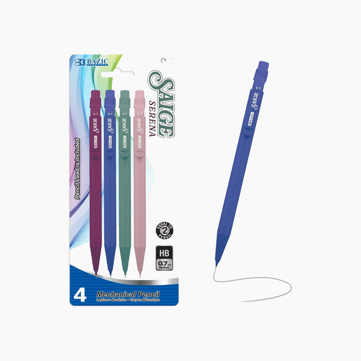 Bazic Saige Serena 0.7mm Mechanical Pencil 4-Pack