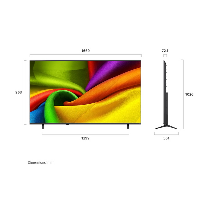 LG 75 inch  NANO 4K UHD AI NU84 Smart TV 2026