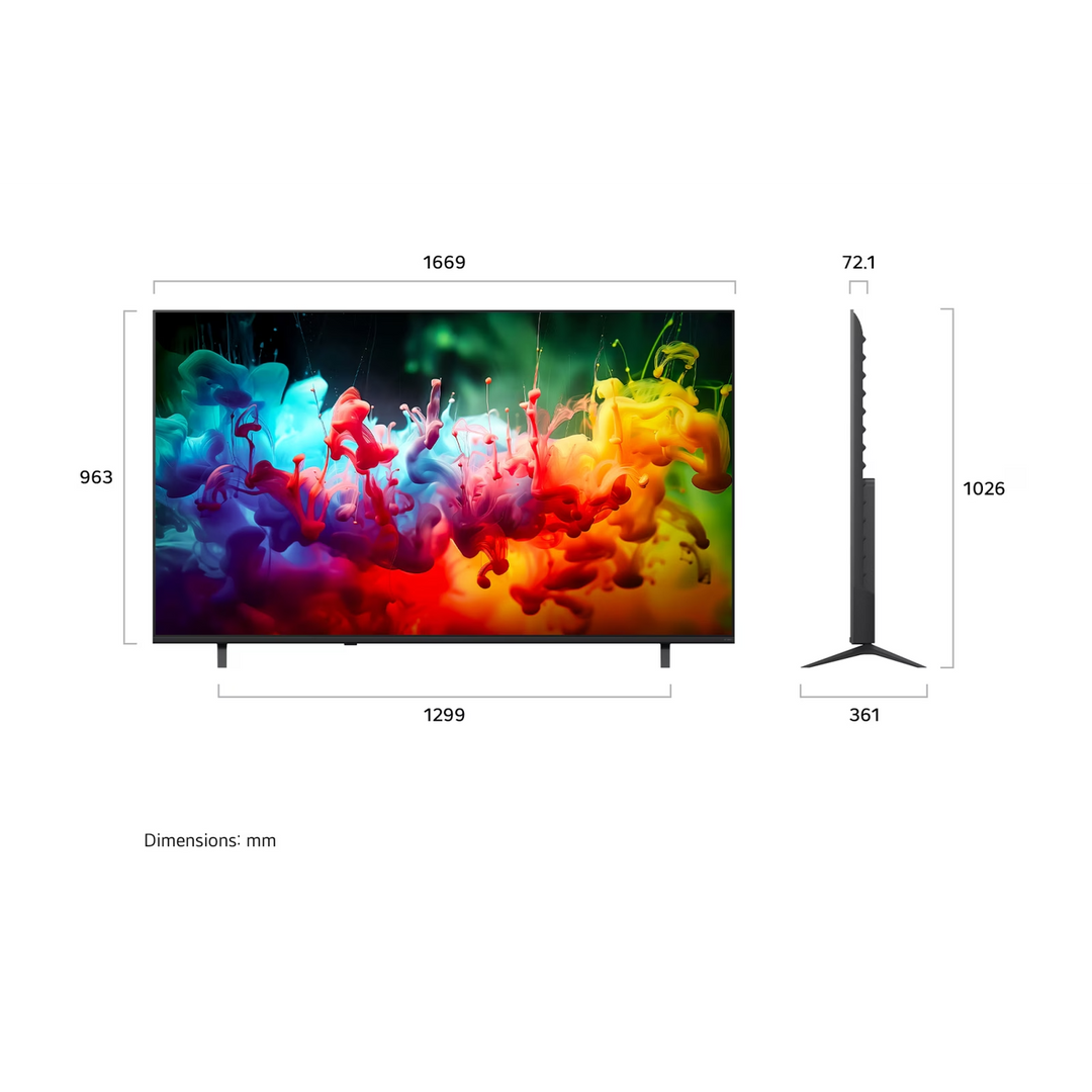 LG 75 inch QNED AI Mini LED QNED70 4K Smart TV 2026
