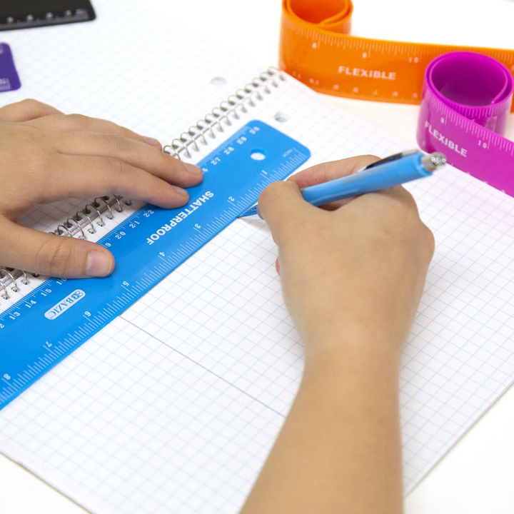 Bazic 12" Shatterproof Flexible Ruler - 30cm