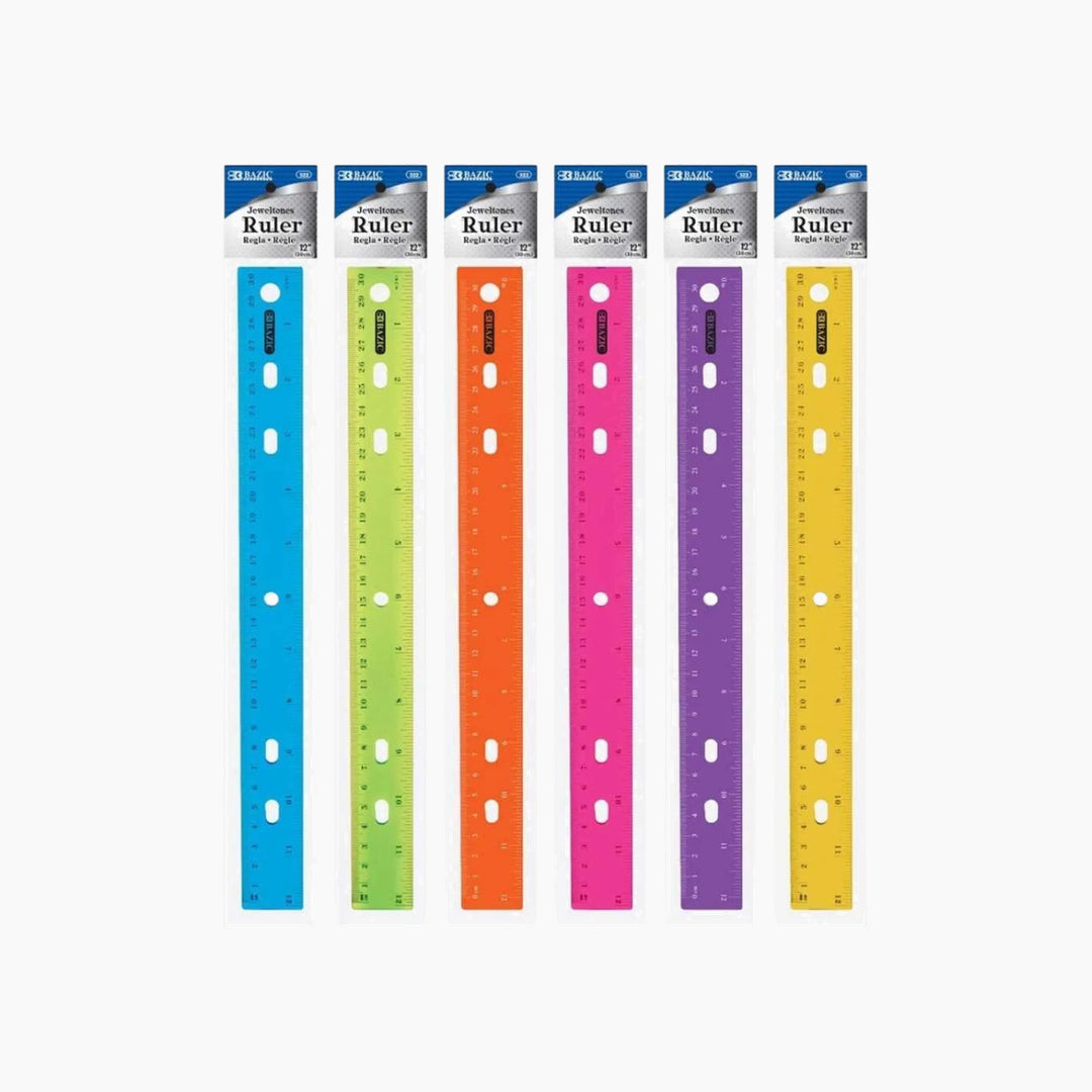 Bazic 12" Jeweltones Color Ruler - 30cm