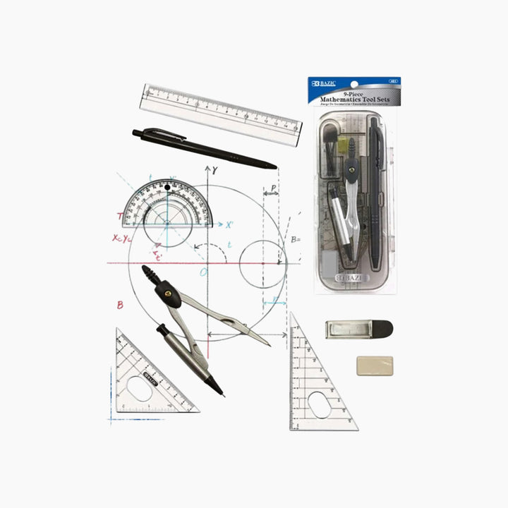 Bazic 9 Pcs. Math Tool Sets