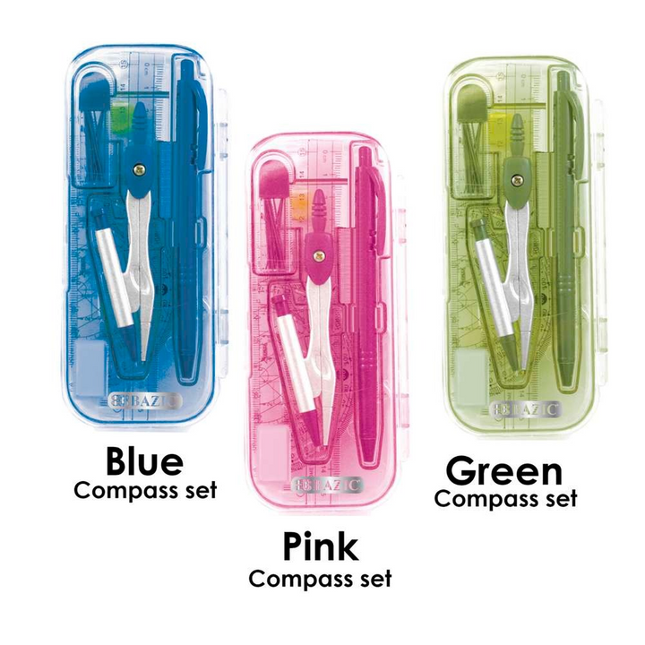Bazic Bright Color 9-Piece Math Tool Set