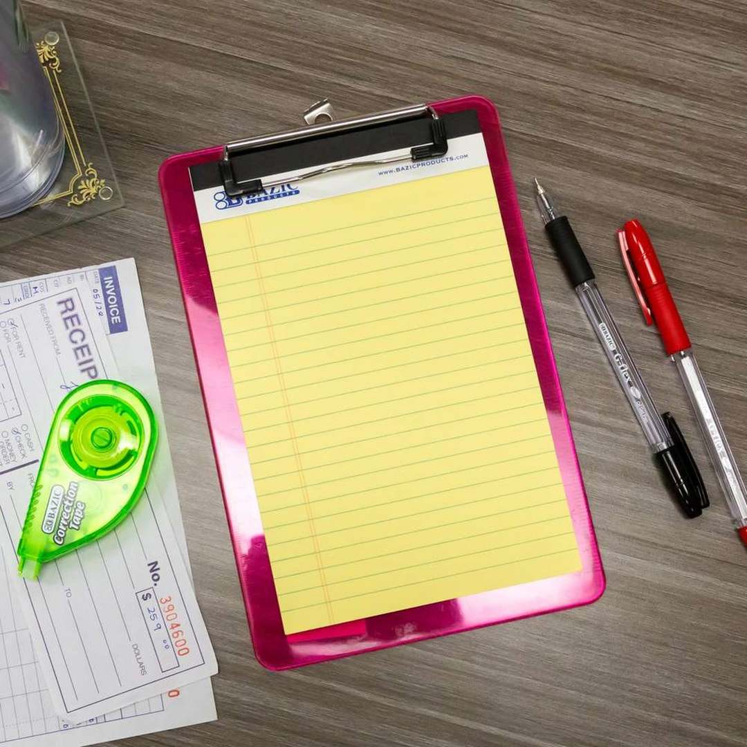 Bazic 50-Count 5" x 8" Canary Jr. Perforated Writing Pads 2-Pack