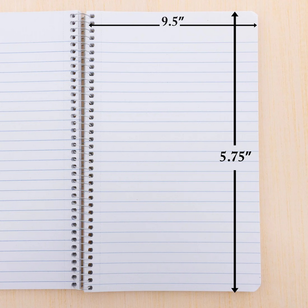 Bazic Wide Ruled 120-Count 9.5" x 5.75" 3-Subject Spiral Notebook